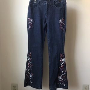 G.I.L.I. Embroidered Flare Jeans
